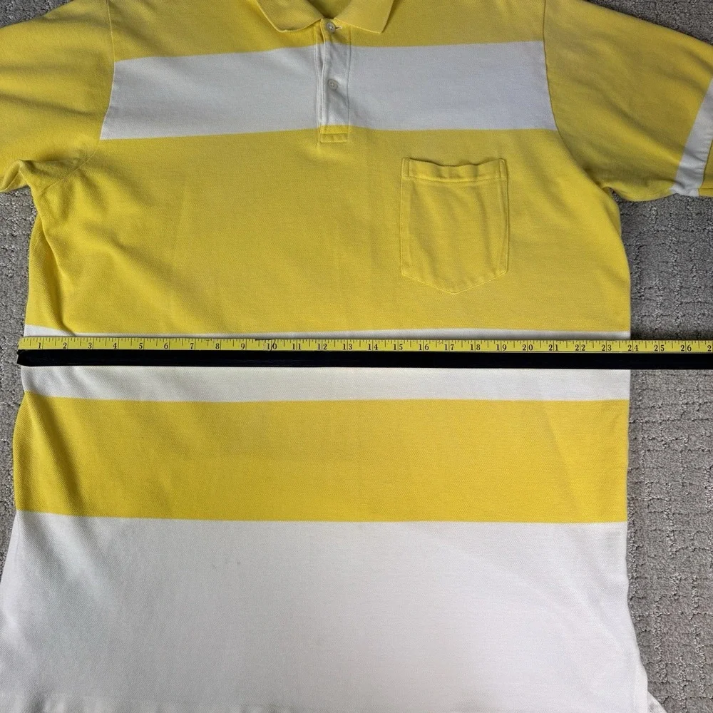 Vintage 90s Ralph Lauren Polo Yellow stripped The Big Shirt size large 100% Cott